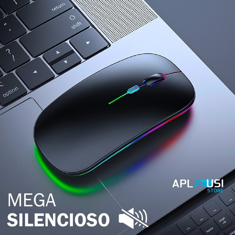 Mouse Sem Fio Recarregável Wireles Optico Led Rgb Ergonômico