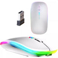 Mouse Sem Fio Recarregável Wireles Optico Led Rgb Ergonômico